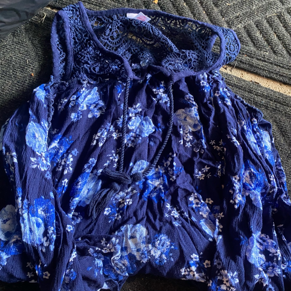 Justice Flowy long sleeve blouse, off the shoulder